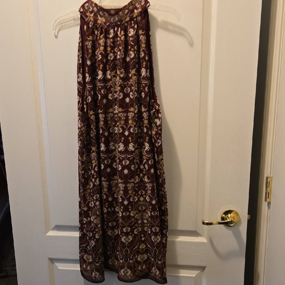 Max Studio Burgundy and Gold Mini Dress